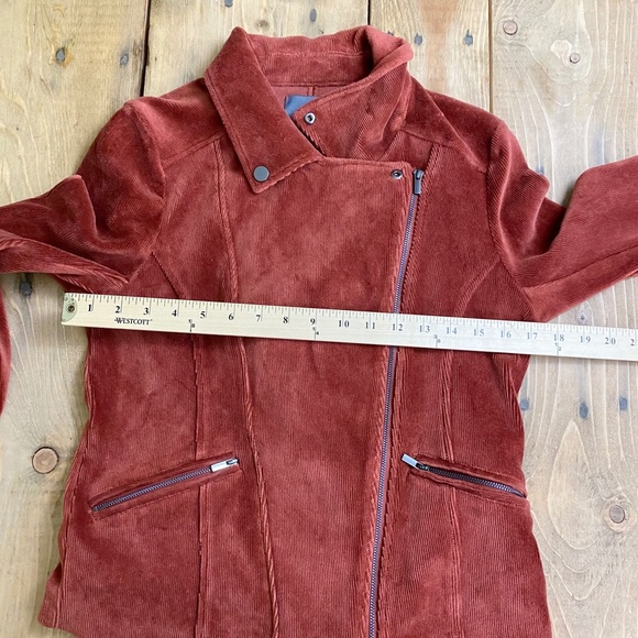 Lysse New York Dark orange Corduroy Blazer Jacket Diagonal‎ Zip S - Picture 6 of 8
